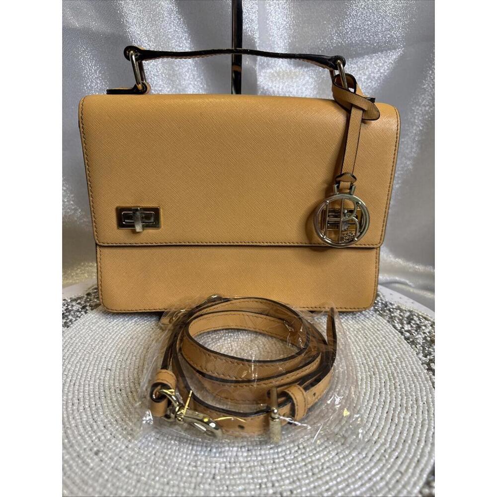 Henri Mendel Peach Leather West 57th School Bag Crossbody Purse